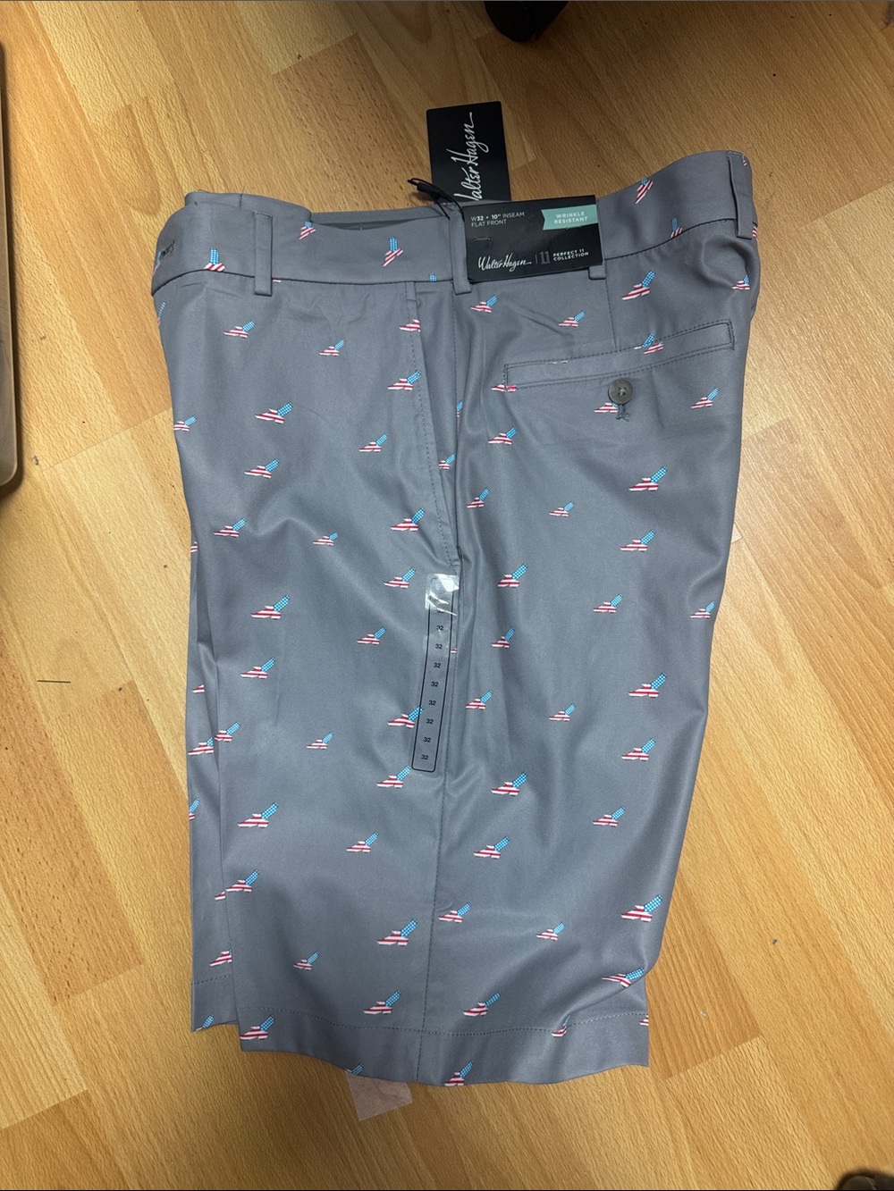Walter Hagen Gray Shorts with Pink and Blue Accent Print